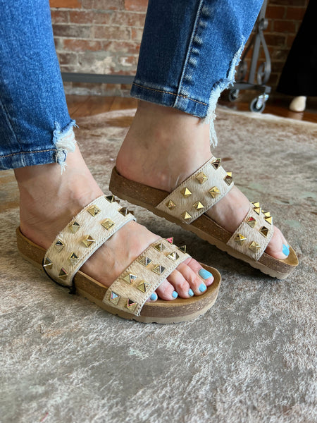 Hair on Hide Leather Sandals The Sparkly Pig Shoes