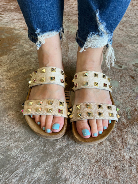 Hair on Hide Leather Sandals The Sparkly Pig Shoes