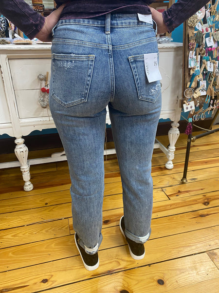 Light Denim Distressed Stretch Boyfriend Jean The Sparkly Pig Jeans