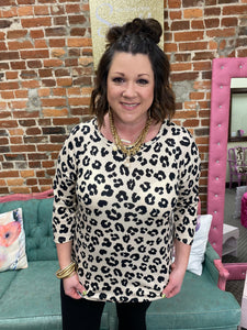 Taupe/Black Leopard Top Plus Size The Sparkly Pig Tops